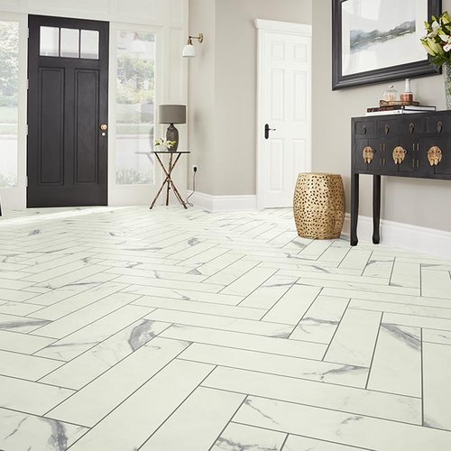 Entry Foyer Luxury Vinyl Tile Herringbone LVT -  Floorco Flooring in Miamisburg, OH